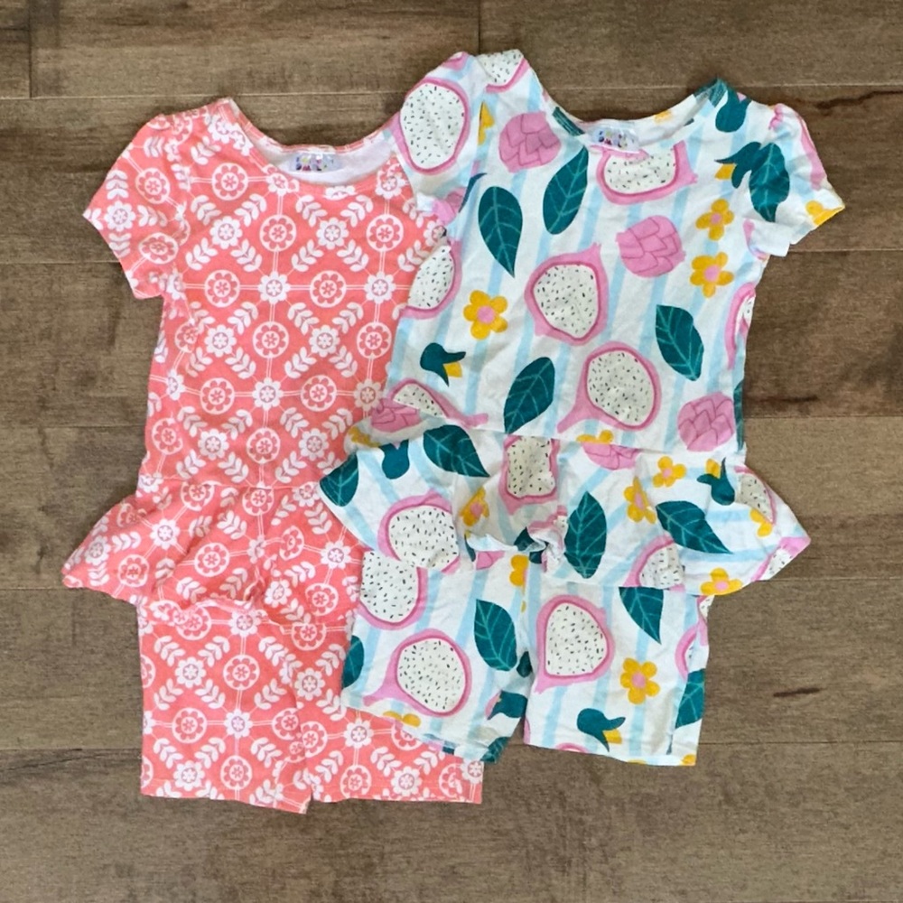 Dot Dot Smile Lot (2 Rompers)- Size 7